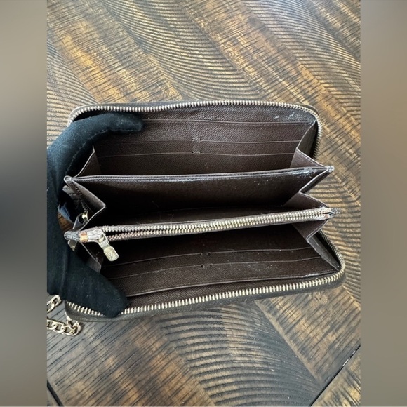 Louis Vuitton DAMIER full zip long wallet brown preloved will fit cell phone - Picture 7 of 17